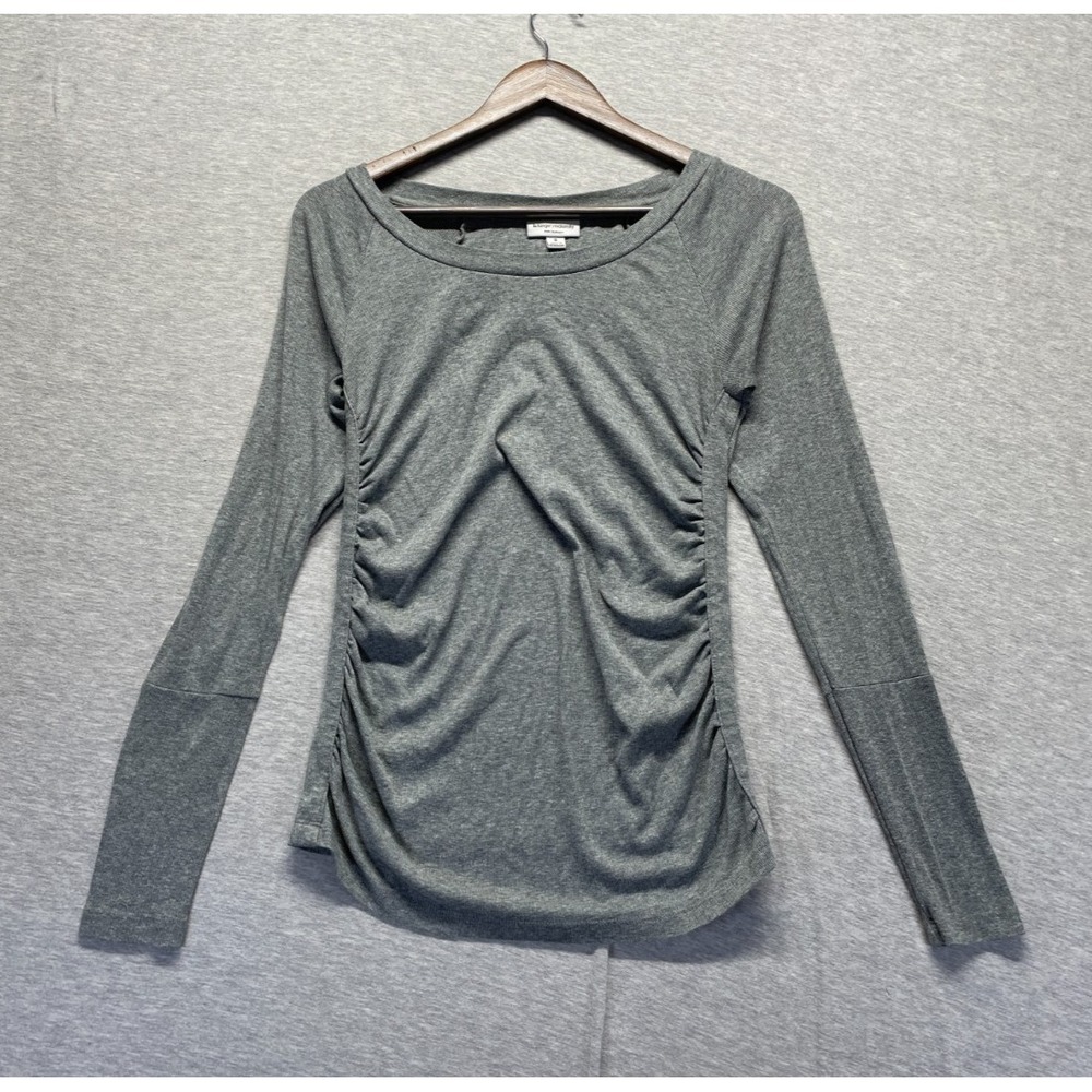 Liz Lange Maternity for Target Shirt Women's S Heather Gray Cotton Ruched Front